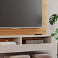 Painel para TV 50 Polegadas 2 Prateleiras Permobili Valencia Nature/Off White Painel para TV 50 Polegadas 2 Prateleiras Permobili Valencia Nature/Off White