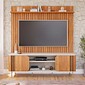 Conjunto Bancada com Painel Chicago 1,80m MDF para TV até 70 polegadas - Off White/Cinamomo