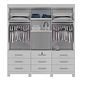 Guarda-Roupa Casal Athenas com Espelho 3 Portas 9 Gavetas Branco - Bianchi