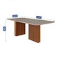 Conjunto Mesa Ester 8 Cadeiras Paola Wood Cimol 210cm - Cinamomo/Off White/Linho Bege