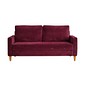 Sofá Chanel 3 Lugares com pés em Madeira de Eucalipto, Vinho - Malu Estofados Sofá Chanel 3 Lugares com pés em Madeira de Eucalipto, Vinho - Malu Estofados