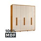 Guarda-Roupa Casal Veronese Frisado 6 Portas com Espelho 100% MDF Madetec - Cinamomo/Off White