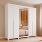 Guarda Roupa Casal Master 240 6 Portas, com Espelho, 100% MDF cor Branco - Bianchi Guarda Roupa Casal Master 240 6 Portas, com Espelho, 100% MDF cor Branco - Bianchi