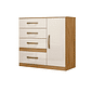 Cômoda para Quarto Com 4 Gavetas 1 Porta Moval Vênus Freijó/Off white Cômoda para Quarto Com 4 Gavetas 1 Porta Moval Vênus Freijó/Off white