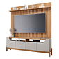 Rack Moema com Painel 1.8 Trend Ripado para TV 70 Polegadas em MDF Permóbili - Nature/Off White