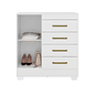 Cômoda Montevideu com 4 Gavetas e 1 Porta Demobile Branco/Branco/Rosa Cômoda Montevideu com 4 Gavetas e 1 Porta Demobile Branco/Branco/Rosa