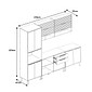 Cozinha Completa Esplêndida Cristal 5 Módulos 270cm 100% MDF MGM Móveis - Cinamomo/Of White