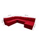 Sofá de Canto Malu com Chaise Fenix 4 Módulos Vermelho