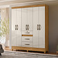 Guarda-Roupa Casal 6 Portas Itatiba Freijó/Off White Moval Guarda-Roupa Casal 6 Portas Itatiba Freijó/Off White Moval