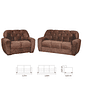 Sofá 3 e 2 Lugares Isis Marrom Malu Estofados Sofá 3 e 2 Lugares Isis Marrom Malu Estofados