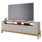 Rack para Sala TV até 65 Polegadas Moema em MDF Off White/ Nature - Permobili 