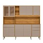 Kit Cozinha Compacta 10 Portas 3 Gavetas Pleno Demobile 218cm - Cinamon/Nude Prime TX