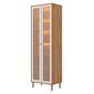 Cozinha Esplêndida Cristal 3 Módulos 270cm 100% MDF, Cristaleira Reflecta com LED - MGM Móveis - Cinamomo/Of White