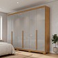 Guarda-Roupa Casal Curitiba 100% MDF 6 Portas Nature/Off White - Bianchi Móveis