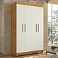 Guarda-roupa Flórida 4 Portas 3 Gavetas 141cm MDF Tigus - Amadeirado/Off White