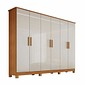 Guarda-Roupa Casal Em MDF 6 Portas Bianchi Nina Naturall/Off White Guarda-Roupa Casal Em MDF 6 Portas Bianchi Nina Naturall/Off White