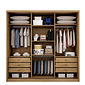 Guarda Roupa Casal com Espelho 3 Portas 6 Gavetas 100% MDF Arezzo Cumaru/Fendi - Novo Horizonte