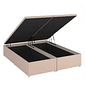 Base Box Baú Queen Ortolike Sued Bege 158x198x40cm