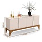 Buffet 4 Portas 168cm com Pés em Madeira Amalfi Off White/Madero Canela - Lukaliam Buffet 4 Portas 168cm com Pés em Madeira Amalfi Off White/Madero Canela - Lukaliam