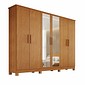 Guarda-Roupa Casal Com Espelho Em MDF 6 Portas Bianchi Nina Nature Guarda-Roupa Casal Com Espelho Em MDF 6 Portas Bianchi Nina Nature