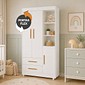 Guarda-roupa Infantil Flocos 100% MDF 3 Portas 2 Gavetas 90cm Tigus