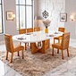 Sala de Jantar Premium Lauren 6 Cadeiras Rimini Mesa 196x90cm - Off White