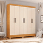 Guarda-Roupa Casal 6 Portas Pratico Cinamomo/Off White - Demobile