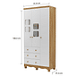 Guarda-Roupa Infantil em MDF 3 Portas Moveis Peroba Uli Amendoa/Branco Guarda-Roupa Infantil em MDF 3 Portas Moveis Peroba Uli Amendoa/Branco