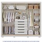 Guarda-roupa 100% MDF 3 Portas 6 Gavetas Panan Valentina com Espelho - Off White