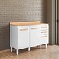 Balcão Nicioli 2 Portas 3 Gavetas Intenza 120cm Branco/Freijó Balcão Nicioli 2 Portas 3 Gavetas Intenza 120cm Branco/Freijó