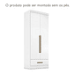 Guarda-Roupa Solteiro 2 Portas Rodial Smart Plus Branco Guarda-Roupa Solteiro 2 Portas Rodial Smart Plus Branco