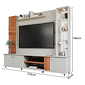 Estante Home para Sala em MDF Riviera TV até 60 Polegadas - Off White/Cinamomo - Permóbili Estante Home para Sala em MDF Riviera TV até 60 Polegadas - Off White/Cinamomo - Permóbili