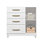 Cômoda para Quarto Com 4 Gavetas 1 Porta Moval Vênus Flex Branco/Rosa/Lilás Cômoda para Quarto Com 4 Gavetas 1 Porta Moval Vênus Flex Branco/Rosa/Lilás
