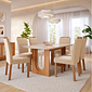 Conjunto de Mesa de Jantar Cimol Valentina 180cm com 6 Cadeiras Paola Wood - Cinamomo/Off White Conjunto de Mesa de Jantar Cimol Valentina 180cm com 6 Cadeiras Paola Wood - Cinamomo/Off White