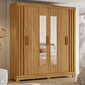 Guarda Roupa Casal Valênça 6 Portas Ripado com Espelho Freijo/Ripado Moval Guarda Roupa Casal Valênça 6 Portas Ripado com Espelho Freijo/Ripado Moval
