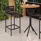 Conjunto Mesa 02 Banquetas Móveis Teixeira Nina Tampo Madeira Preto Corda Náutica - Preto