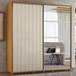Guarda-Roupa Casal Monet 2 Portas de Correr e 4 Gavetas 100% MDF Madetec - Cinamomo/Off White