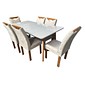 Mesa Dubai 170×90 Com 6 Cadeiras Nevada Off/Cinamomo Cel Móveis