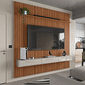 Painel Frisado Bali 2.4 para Tv até 75 Com Bancada Bali Jequitibá/off White - Lukaliam Painel Frisado Bali 2.4 para Tv até 75 Com Bancada Bali Jequitibá/off White - Lukaliam