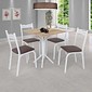 Conjunto Mesa com 4 Cadeiras para Cozinha 68cm Branco/Carvalho - Ciplafe Conjunto Mesa com 4 Cadeiras para Cozinha 68cm Branco/Carvalho - Ciplafe