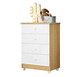 Cômoda Soft 4 Gavetas 100% MDF Tigus 63,7cm - Branco/Amadeirado