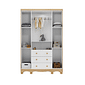 Guarda-Roupa Infantil 4 Portas em MDF Moveis Peroba Uli Amendo/Branco Guarda-Roupa Infantil 4 Portas em MDF Moveis Peroba Uli Amendo/Branco