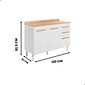Balcão Nicioli 2 Portas 3 Gavetas Intenza 120cm Branco/Freijó Balcão Nicioli 2 Portas 3 Gavetas Intenza 120cm Branco/Freijó