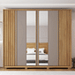 Guarda-Roupa Casal Com Espelho 6 Portas 4 Gavetas Apollo 2.7 Caemmun - Buriti/Fendi