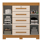 Comoda 5 Gavetas com Sapateira 100% MDF Diana ACP Cinamomo/Off White Comoda 5 Gavetas com Sapateira 100% MDF Diana ACP Cinamomo/Off White