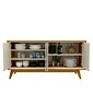 Buffet 160 Requinte 4 Portas 100% MDF Com Pés Madeira Naturale Off Gelius