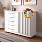 Cômoda Bella 5 Gavetas 2 Portas 136cm MDF com Rodízios ACP - Branco