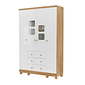 Guarda-Roupa Infantil 4 Portas em MDF Moveis Peroba Uli Amendo/Branco Guarda-Roupa Infantil 4 Portas em MDF Moveis Peroba Uli Amendo/Branco