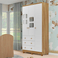 Guarda-Roupa Infantil em MDF 3 Portas Moveis Peroba Uli Amendoa/Branco Guarda-Roupa Infantil em MDF 3 Portas Moveis Peroba Uli Amendoa/Branco