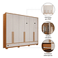 Guarda Roupa Casal 6 Portas 3 Gavetas NT 6035 Notável Móveis Freijó/Off White Guarda Roupa Casal 6 Portas 3 Gavetas NT 6035 Notável Móveis Freijó/Off White